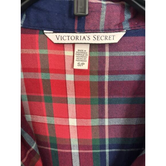 Victoria’s Secret Red Flannel Plaid Pajama Set Size Small Christmas PJs Cozy - Picture 6 of 13